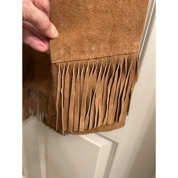 VTG Genel London Women’s Fringe Suede Leather Jacket Western Sz US 10 UK 14 - Picture 4 of 14